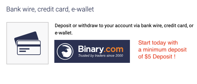 Binary minimum deposit