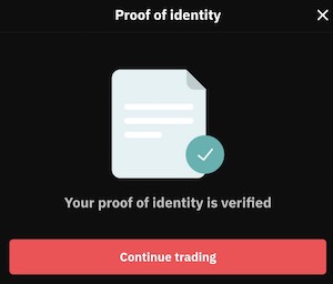 deriv ID verification success