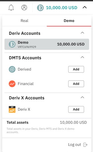 Open Deriv real MT5 account