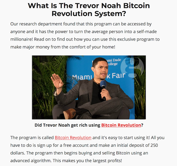 trevor noah bitcoin trading scam